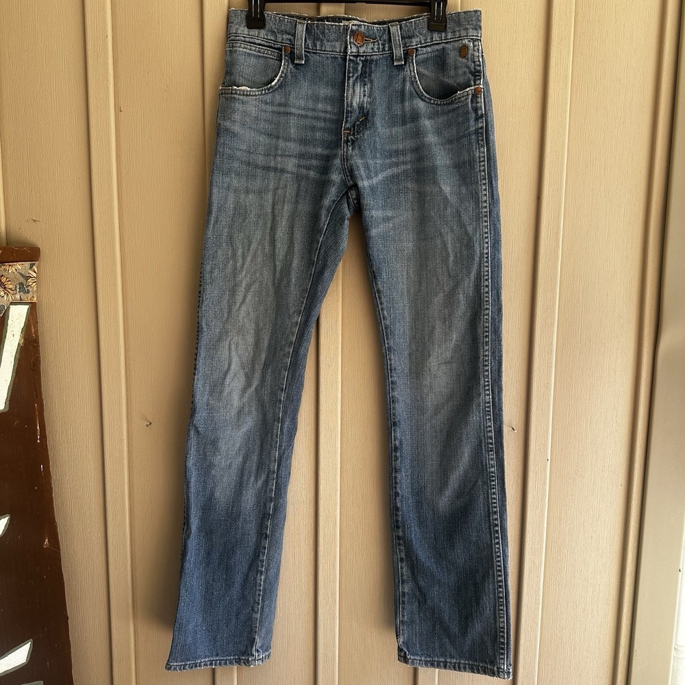 Wrangler Rooted Alabama 29 x 34 Straight Cotton USA Jeans Light Wash Denim Mens